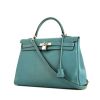 Hermes Kelly 35 cm handbag in blue jean Swift leather - 00pp thumbnail