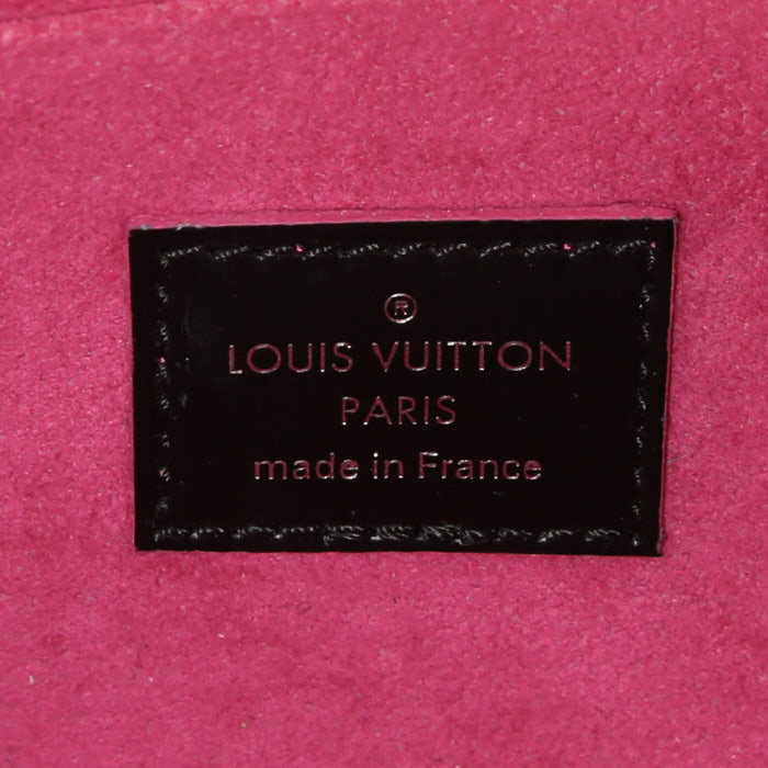 Sac bandoulière Louis Vuitton Félicie en cuir épi noir et jonc rose - Detail D3