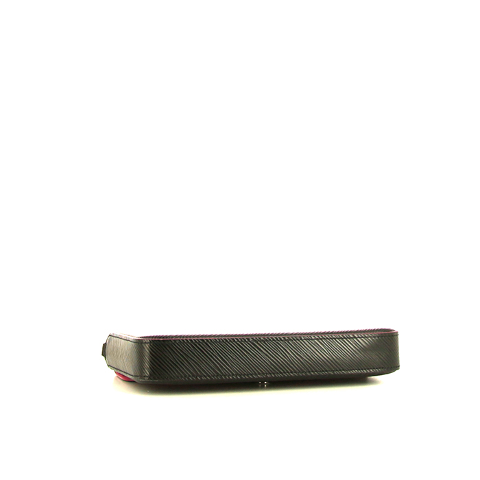 Bolso bandolera Louis Vuitton Félicie en cuero Epi negro y junco rosa - Detail D4