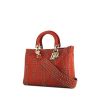 Borsa Dior Lady Dior Edition Limitée in pelle rossa con decoro di borchie - 00pp thumbnail