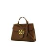 Bolso de mano Gucci GG Marmont en cuero granulado marrón - 00pp thumbnail