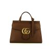 Gucci GG Marmont handbag in brown grained leather - 360 thumbnail