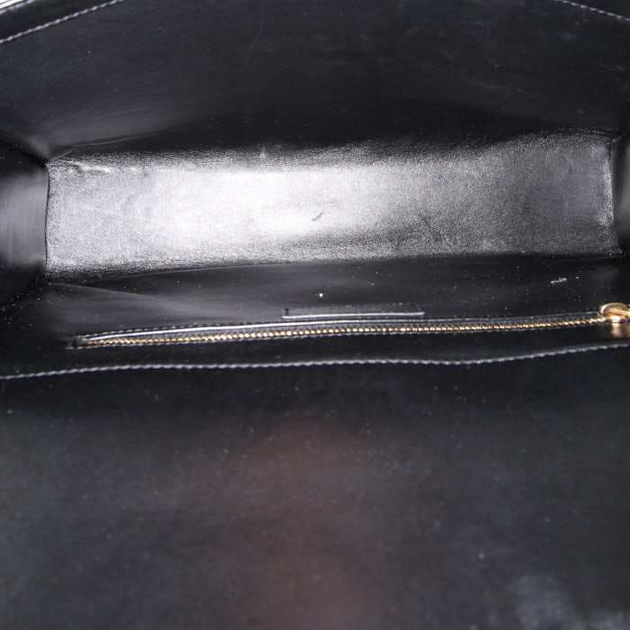 Bolso de mano Saint Laurent Enveloppe en piel de pitón verde - Detail D3