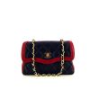 Chanel Vintage handbag in blue quilted leather and red leather - 360 thumbnail