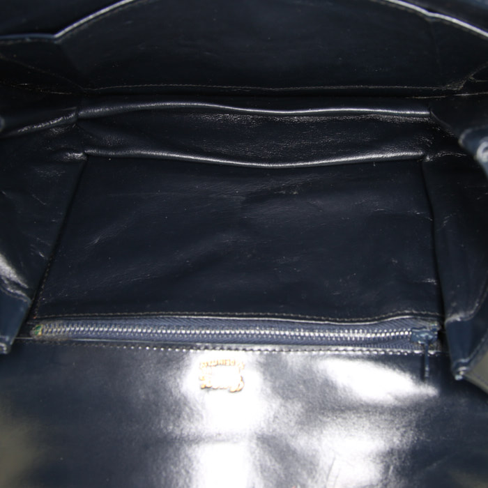 Bolso para llevar al hombro Gucci Gucci Vintage en cuero azul marino - Detail D2