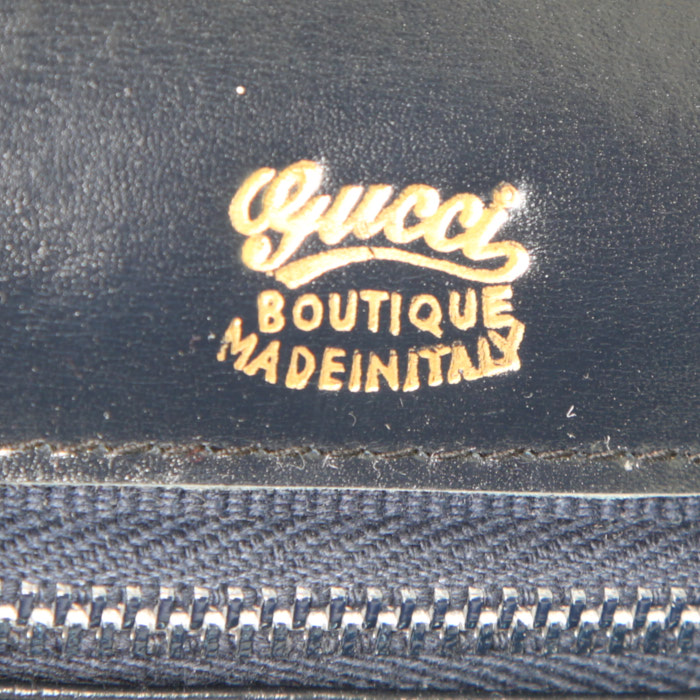 Bolso para llevar al hombro Gucci Gucci Vintage en cuero azul marino - Detail D3
