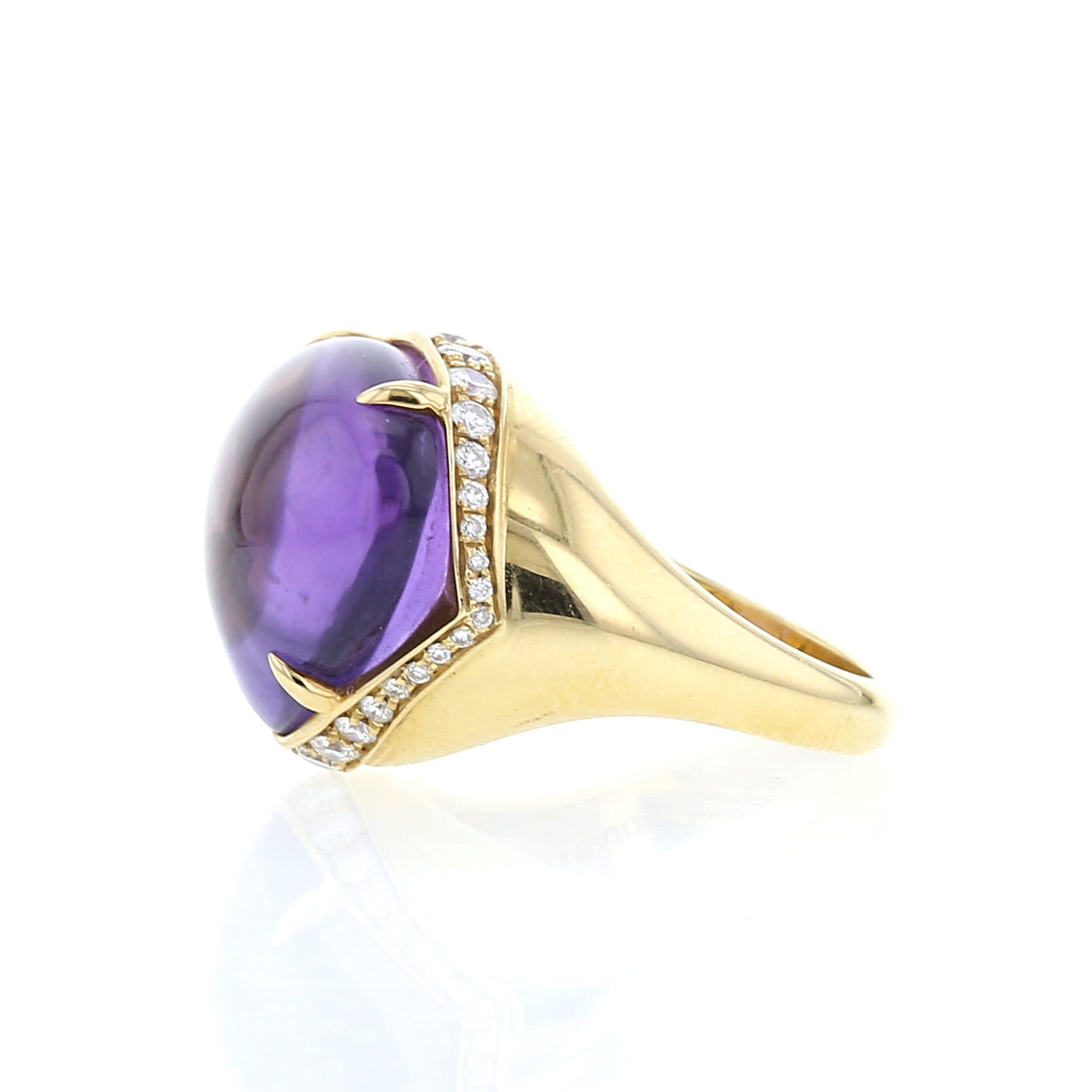 Anello Bulgari Mediterranean Eden  in oro giallo,  ametista e diamanti - Detail D1