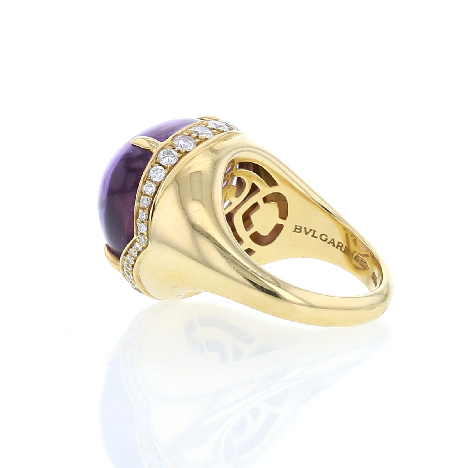 Bague Bulgari Mediterranean Eden  en or jaune,  améthyste et diamants - Detail D2