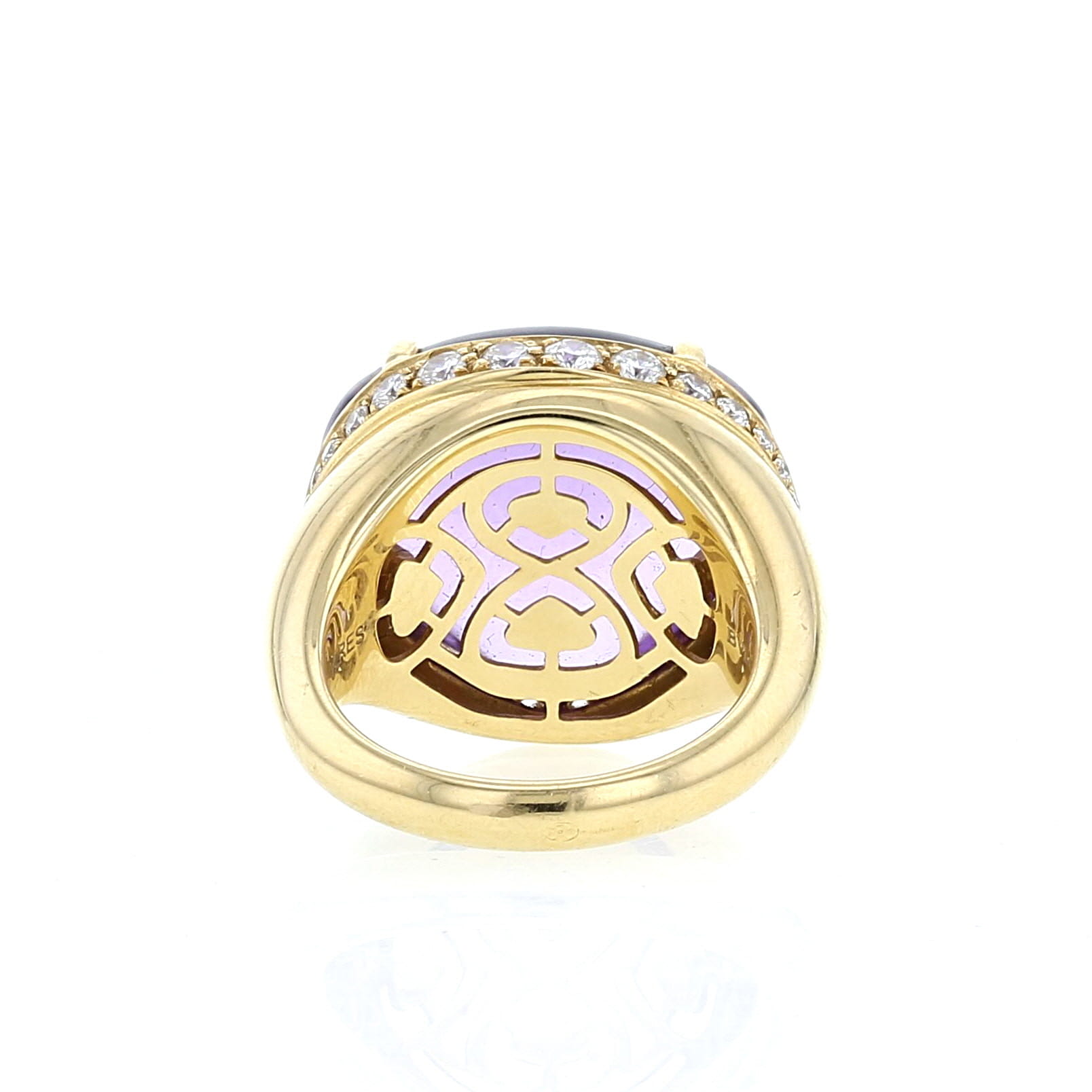 Sortija Bulgari Mediterranean Eden  en oro amarillo,  amatista y diamantes - Detail D3