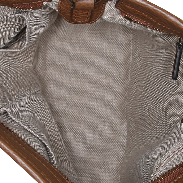 Gucci shoulder bag in beige monogram canvas and brown leather - Detail D3