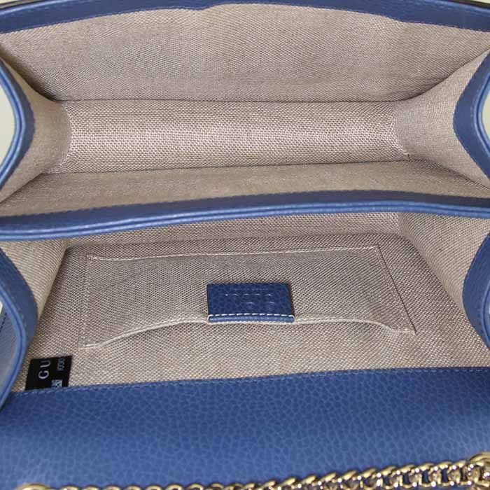 Sac bandoulière Gucci en cuir bleu - Detail D2