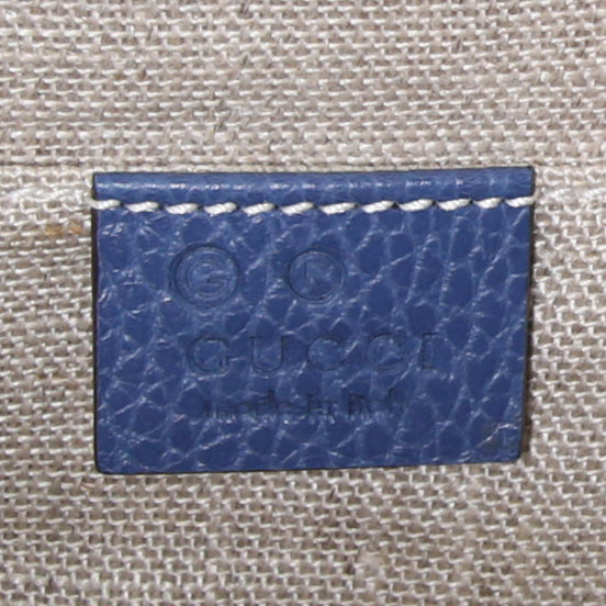 Sac bandoulière Gucci en cuir bleu - Detail D3