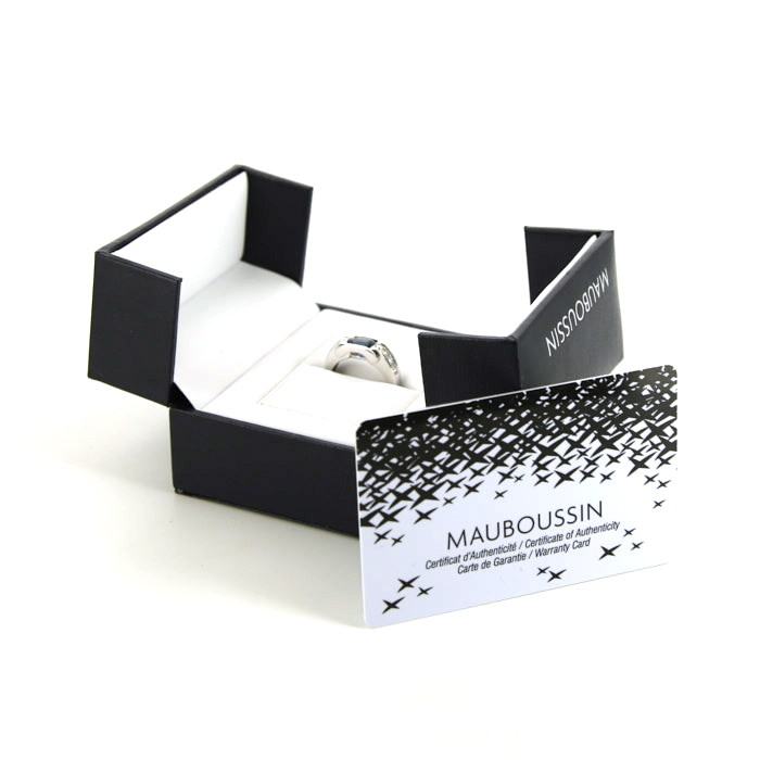 Bague Mauboussin Mini Alessandra en or blanc,  saphir et diamants - Detail D2