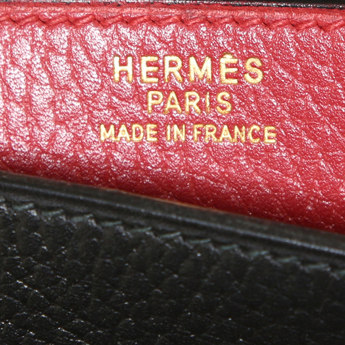Porte-documents Hermès Sac à dépêches en cuir togo noir - Detail D3