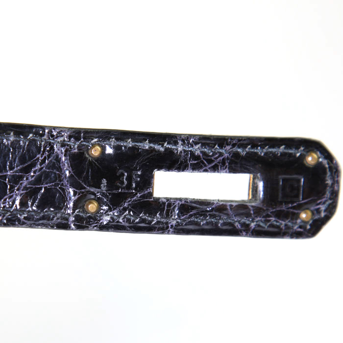 Borsa Hermes Kelly 32 cm in coccodrillo marino nero - Detail D5