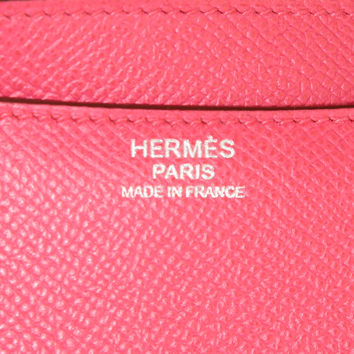 Borsa Hermes Constance in pelle Epsom rosa bougainvillier - Detail D4