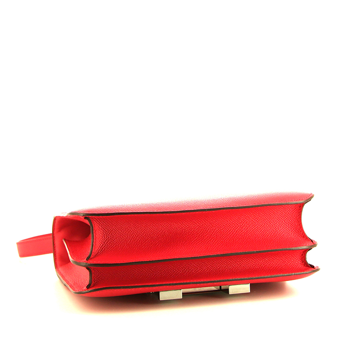 Sac à main Hermes Constance en cuir epsom rose bougainvillier - Detail D5