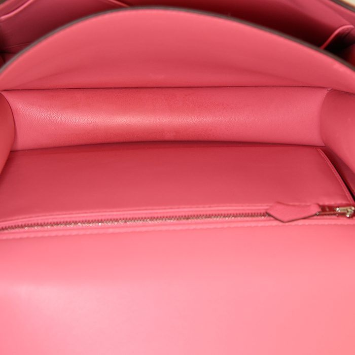 Sac à main Hermes Constance en cuir epsom rose Jaipur - Detail D3