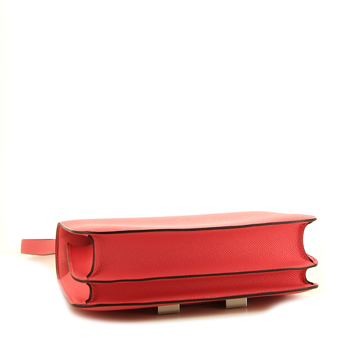 Sac à main Hermes Constance en cuir epsom rose Jaipur - Detail D5