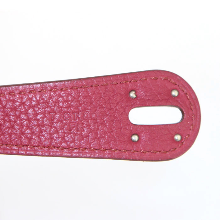 Sac à main Hermès Lindy 34 cm en cuir togo Bougainvillea - Detail D4