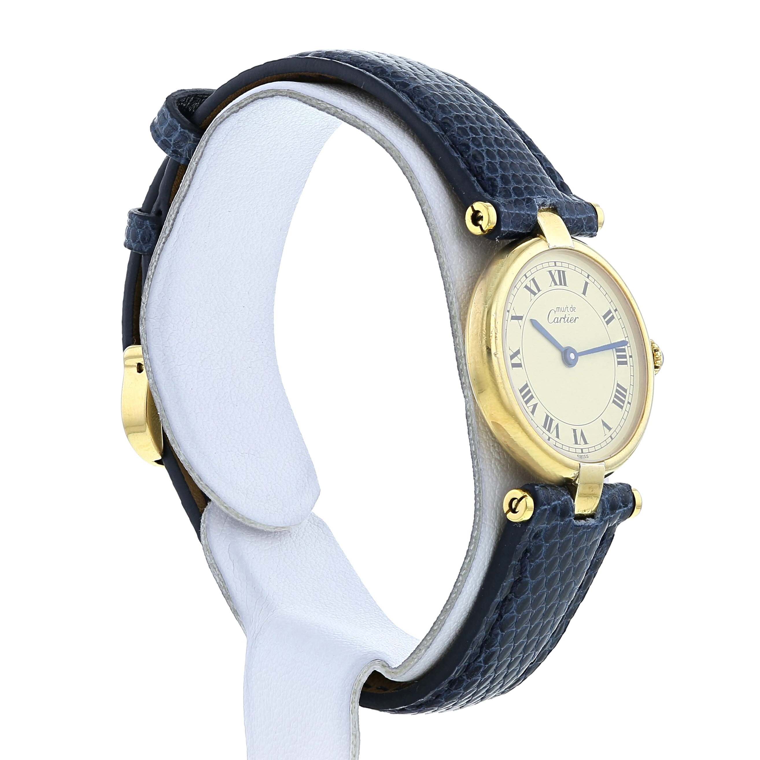 Cartier Must Vendôme watch in gold plated Ref: 590004 Circa 1990 - Detail D1