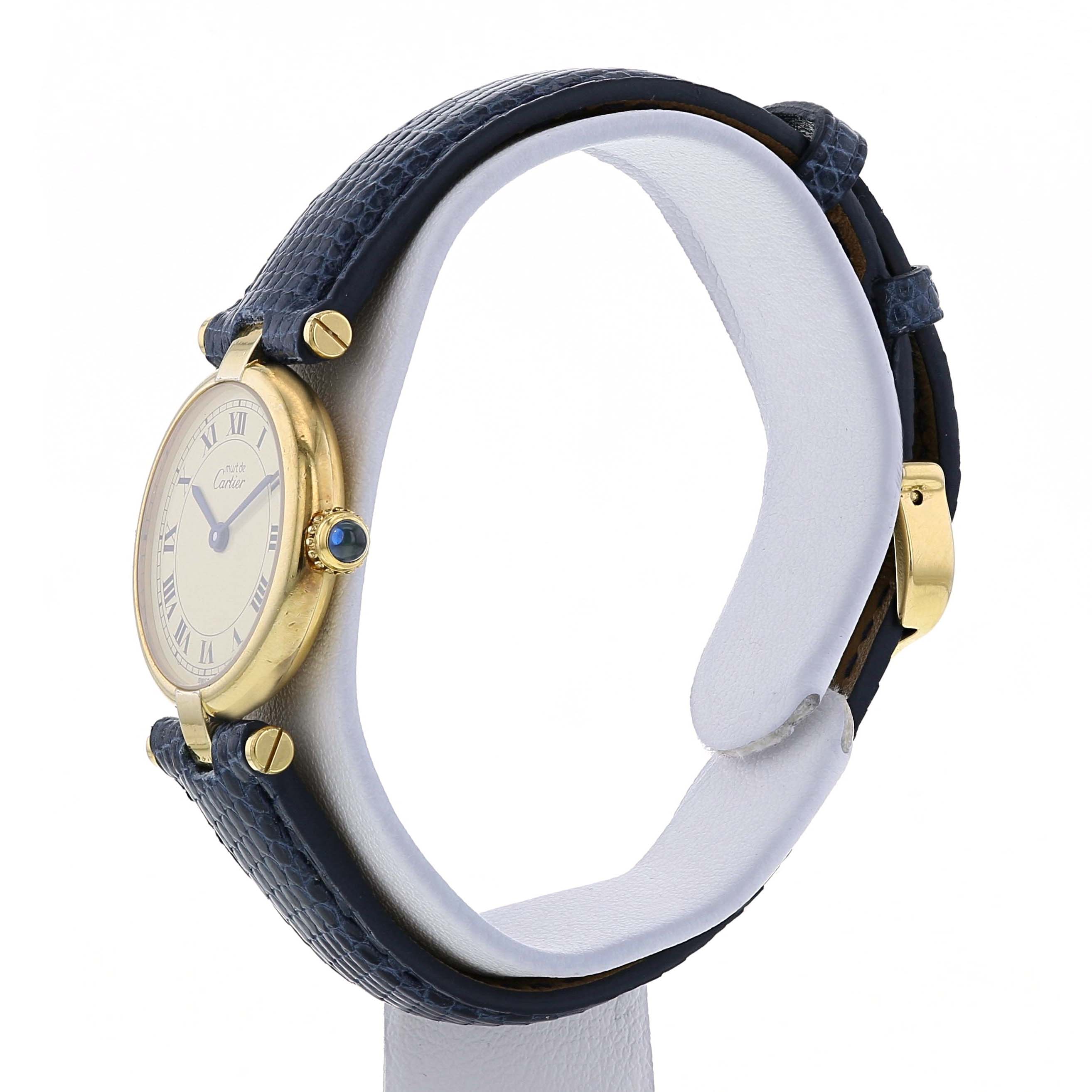 Cartier Must Vendôme watch in gold plated Ref: 590004 Circa 1990 - Detail D3