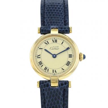 Reloj Cartier Must Vendôme de oro chapado Ref :  590004 Circa  1990