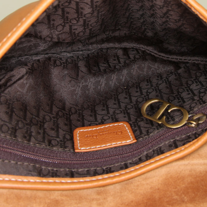 Borsa Dior Saddle in pelle color cognac - Detail D2