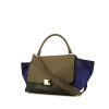 Celine  Trapeze medium model  handbag  in brown and black leather  and blue suede - 00pp thumbnail