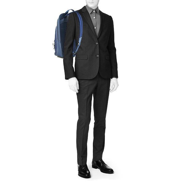 Louis Vuitton Michael backpack in blue checkerboard print leather - Detail D1