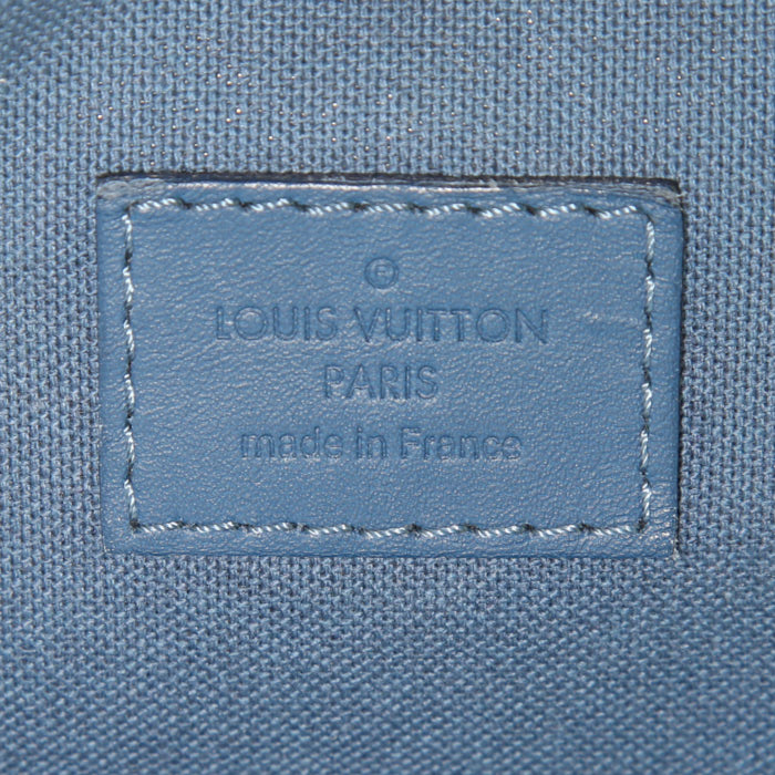 Zaino Louis Vuitton Michael in cuoio con fantasia a scacchi blu - Detail D3