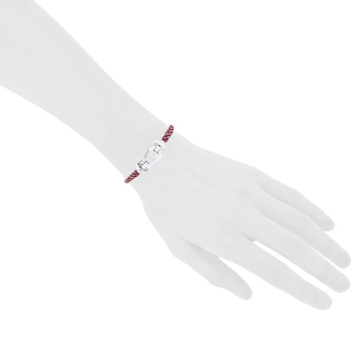 Brazalete Fred Force 10 modelo grande en oro blanco y acero - Detail D1