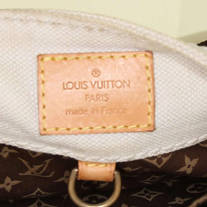 Sac cabas Louis Vuitton Globe shopper en toile siglée beige et jaune - Detail D3