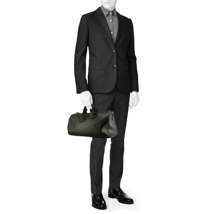 Louis Vuitton Keepall - Travel Bag travel bag in black monogram canvas and black leather - Detail D1