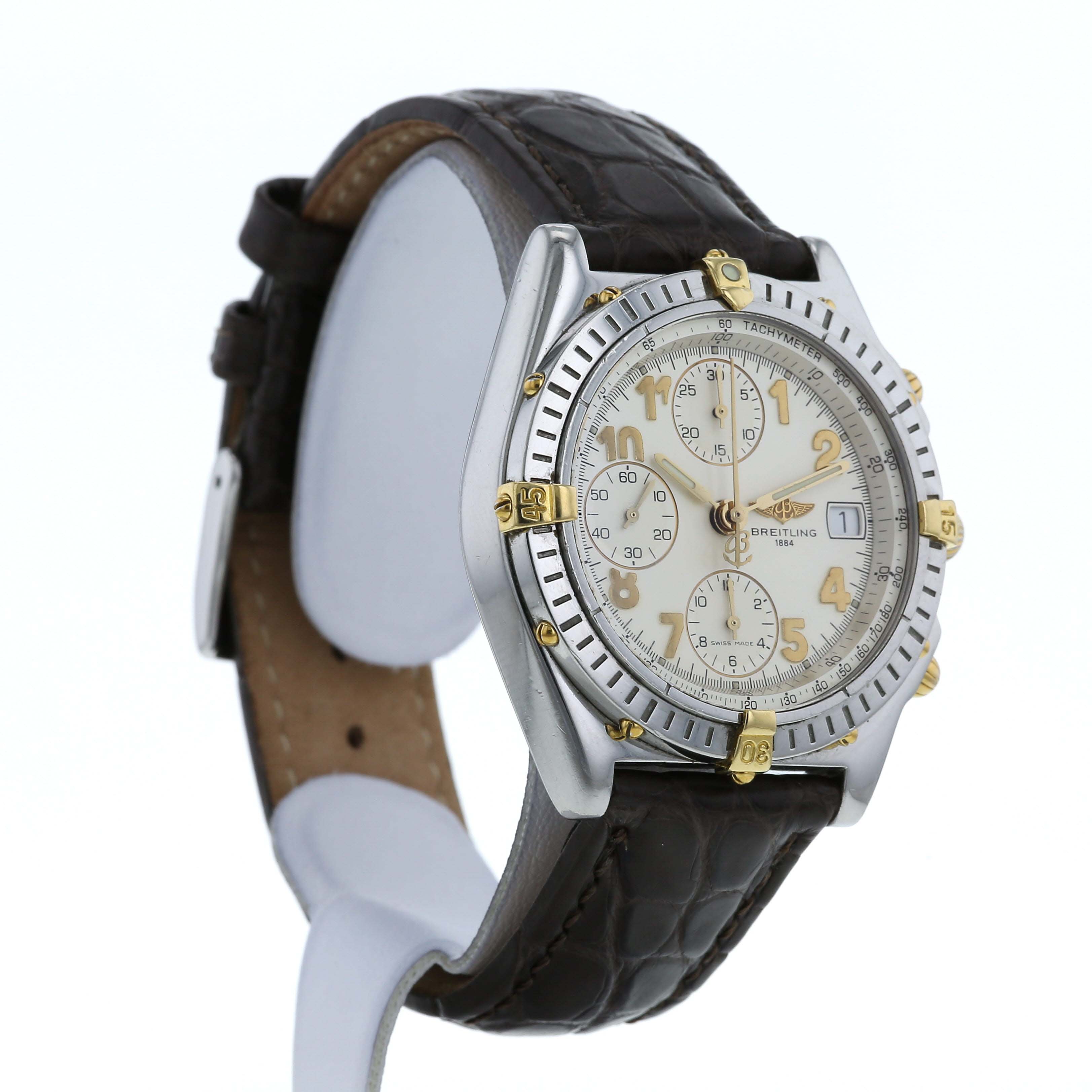 Breitling Chronomat watch in stainless steel and gold plated Ref:  B13050 Circa  1990 - Detail D1