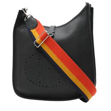 Bolso bandolera Hermès  Evelyne modelo pequeño  en cuero togo azul marino