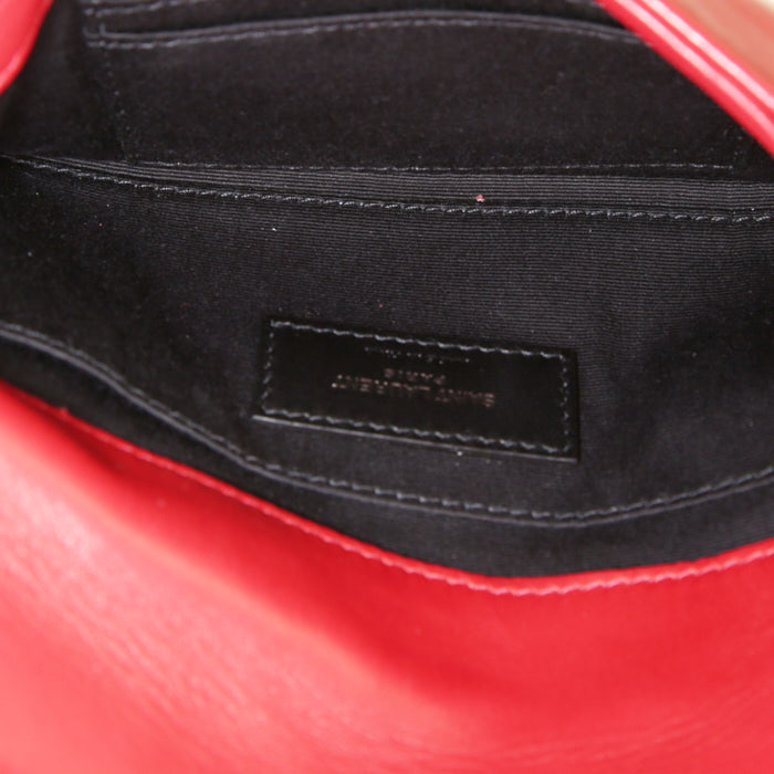 Bolso bandolera Saint Laurent Jamie en cuero rojo - Detail D2