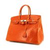 Hermes Birkin 35 cm handbag in orange crocodile - 00pp thumbnail