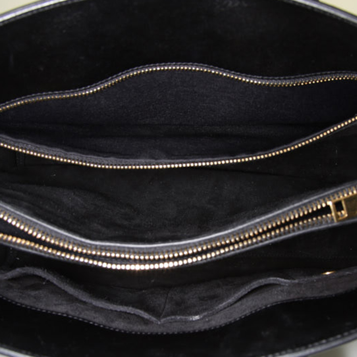 Sac à main Saint Laurent Sac de jour en cuir noir - Detail D3