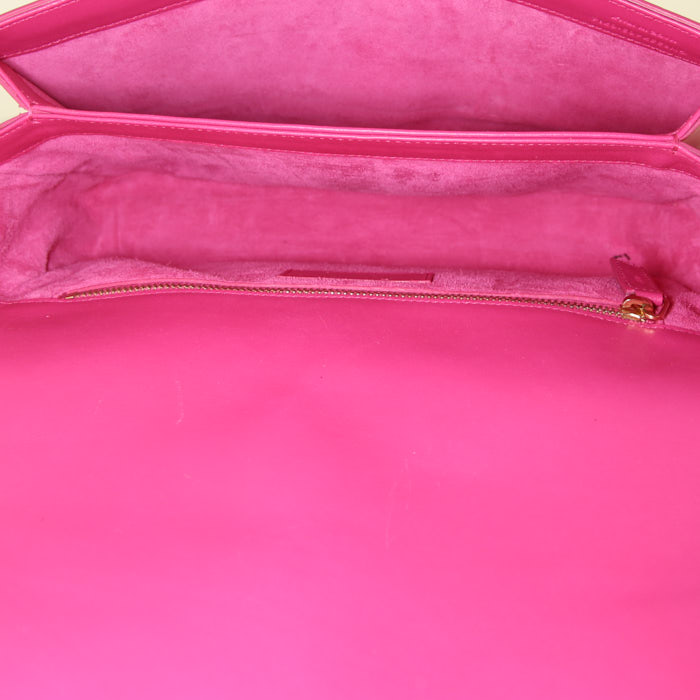 Sac bandoulière Saint Laurent Université en cuir rose - Detail D2