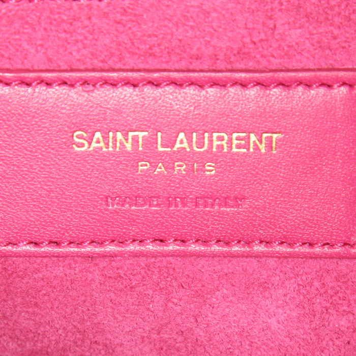 Sac bandoulière Saint Laurent Université en cuir rose - Detail D3