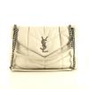 Saint Laurent Loulou Puffer medium model handbag in cream color quilted leather - 360 thumbnail