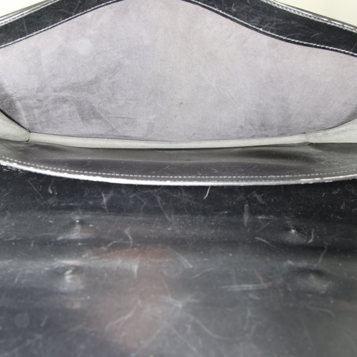 Hermès Sac à dépêches briefcase in black box leather - Detail D2