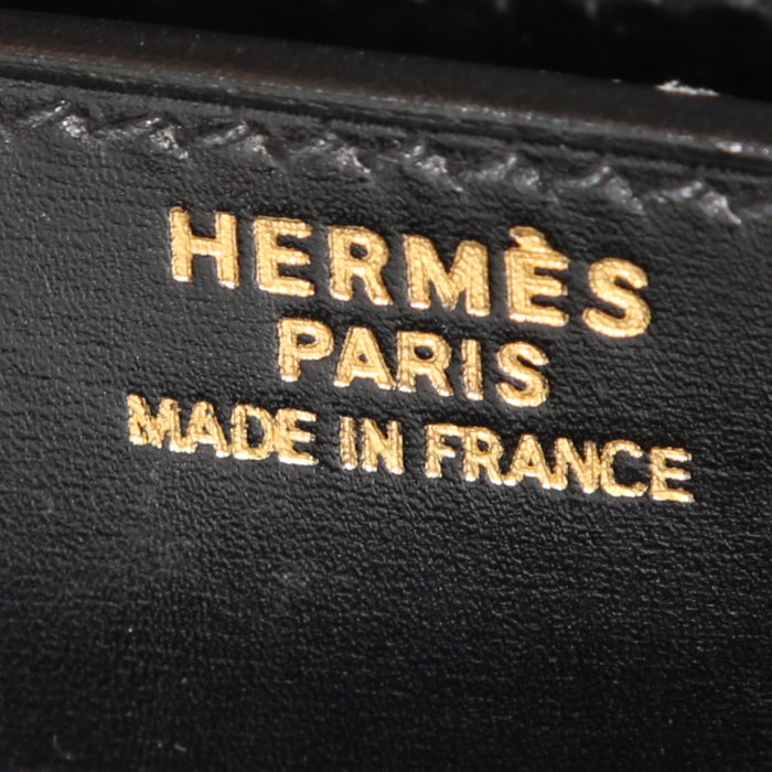 Porte-documents Hermès Sac à dépêches en cuir box noir - Detail D3