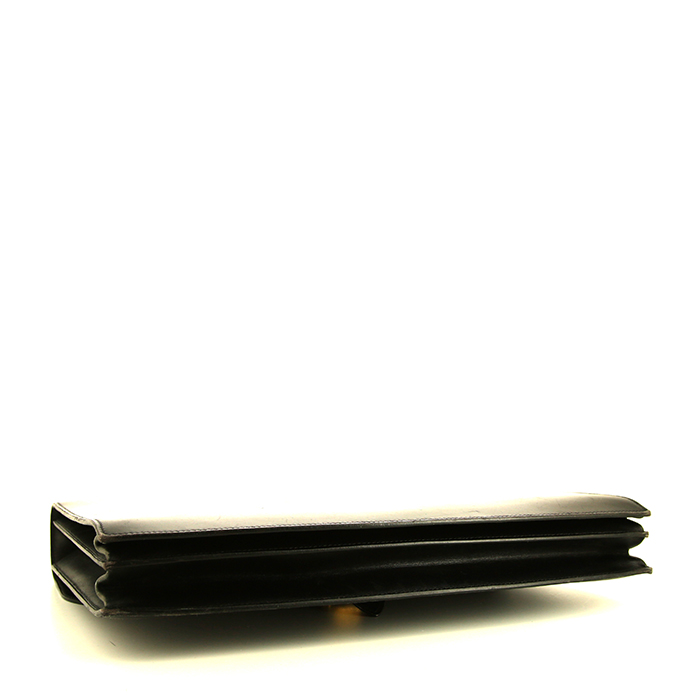 Porte-documents Hermès Sac à dépêches en cuir box noir - Detail D4