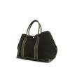 Hermes Garden shopping bag in black canvas and black togo leather - 00pp thumbnail