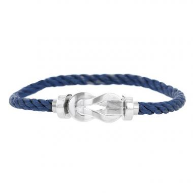 Brazalete Fred Chance Infinie modelo grande en oro blanco y acero Brazalete Fred Chance Infinie modelo grande en oro blanco y acero