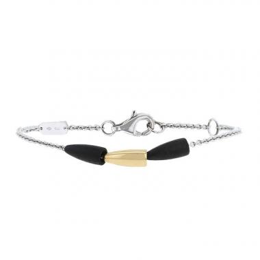 Bracelet Vhernier Calla en or blanc,  or jaune et ébène