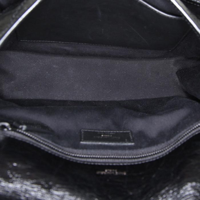 Borsa a tracolla Saint Laurent Niki modello medio in pelle nera con motivo a spina di pesce - Detail D3