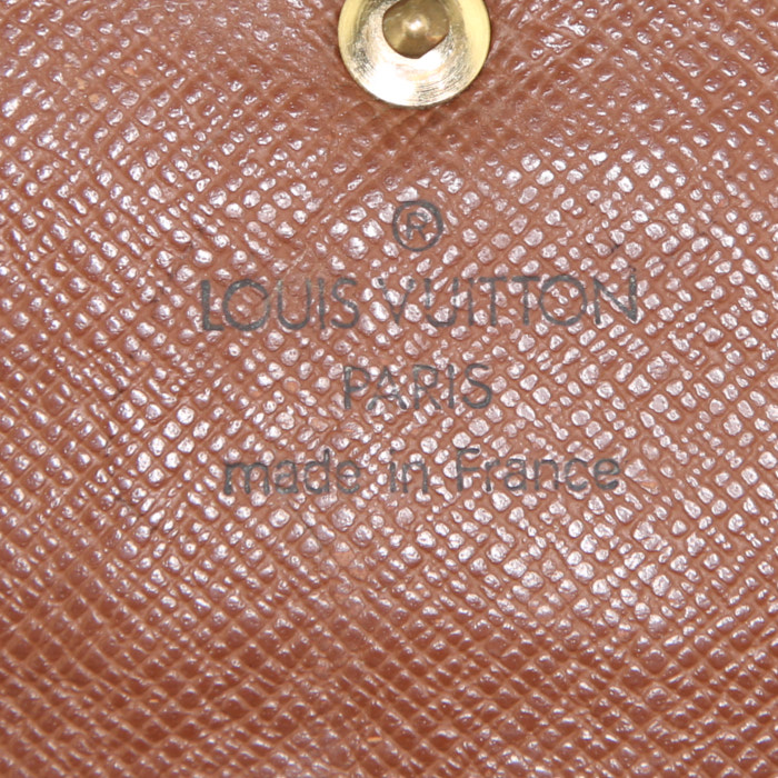 Portafogli Louis Vuitton Sarah in tela monogram marrone - Detail D3
